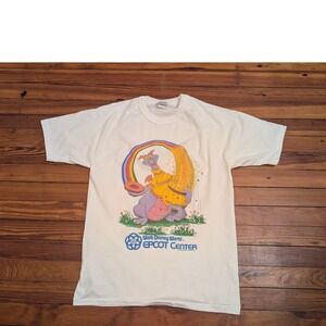 Vintage 1982 Walt Disney World EPCOT Center Figment Dragon T-Shirt White Large